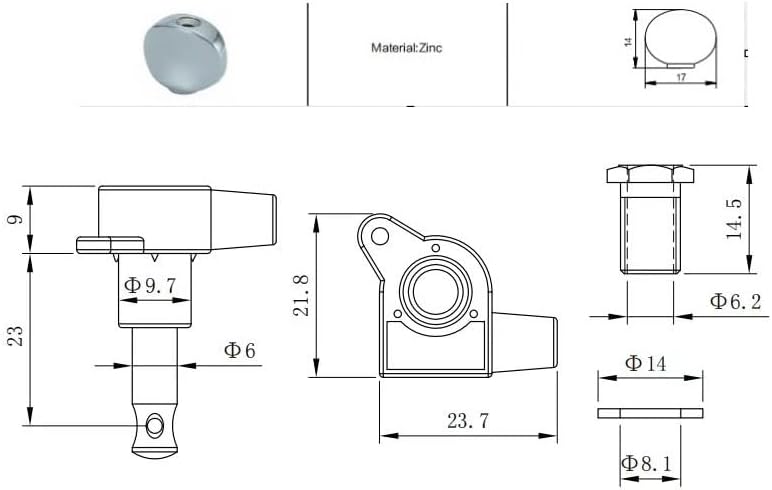 Eddaray Store 6 Inline Vintage Guitar Machine Heads - 1:15 Gear Ratio Sealed Tuning Key Pegs Tuners with Oval Shaped Button Replacement(E-1006, Chrome) - Image 2